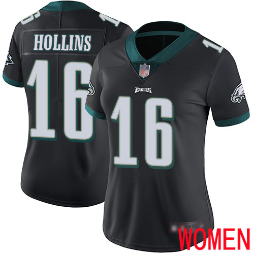 Women Philadelphia Eagles 16 Mack Hollins Black Alternate Vapor Untouchable NFL Jersey Limited Player Football